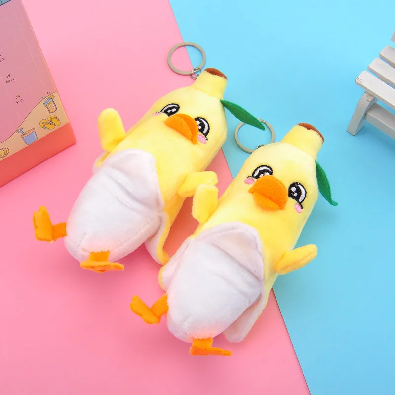 

New Children's Play House Toy Cute Banana Duck Mini Plush Toy Key Chain Pendant Clothing Accessories Children's Small Gifts