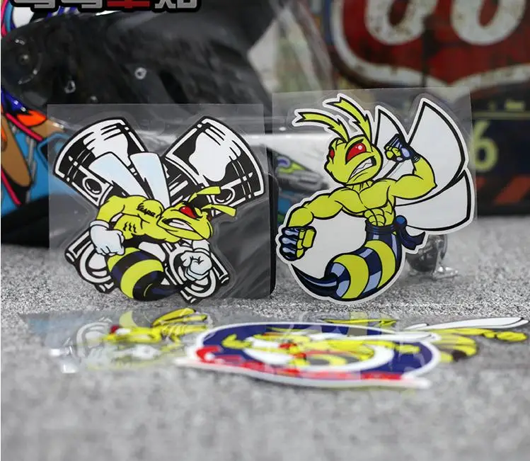 

Vinyl Angry Bee Honeybee Motorcycle Sticker Reflective Racing Decals Motocross Motorbike For Piaggio VESPA Sctooer