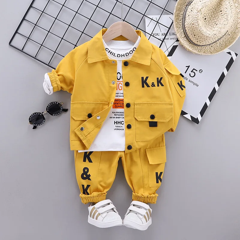 

Boys kids sportswear spring and autumn clothes baby boy clothes suit cute baby cotton clothes letter sports jacket t-shirt pants