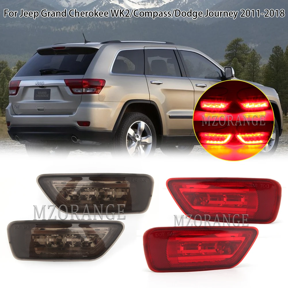 LED Rear Bumper Reflector Light For Jeep Grand Cherokee WK2/Compass/For Dodge Journey 2011-2018 Fog Brake Lamp Car Accessories