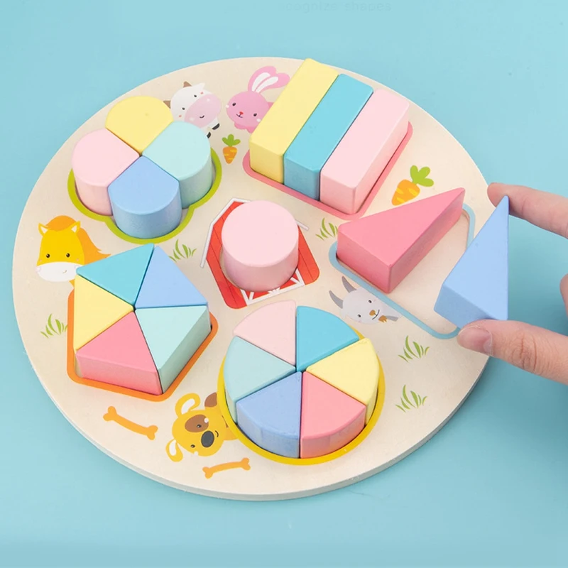 

Wooden Geometric Shape Matching Puzzle Early Education Shape Cognitive Puzzle Teaching Aids Math Toys Gifts