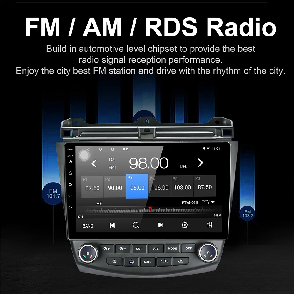 Автомагнитола DSP 2 ГБ + 32 Android 10 стерео IPS экран GPS Bluetooth Mirror Link плеер для Honda Accord 7th 2003