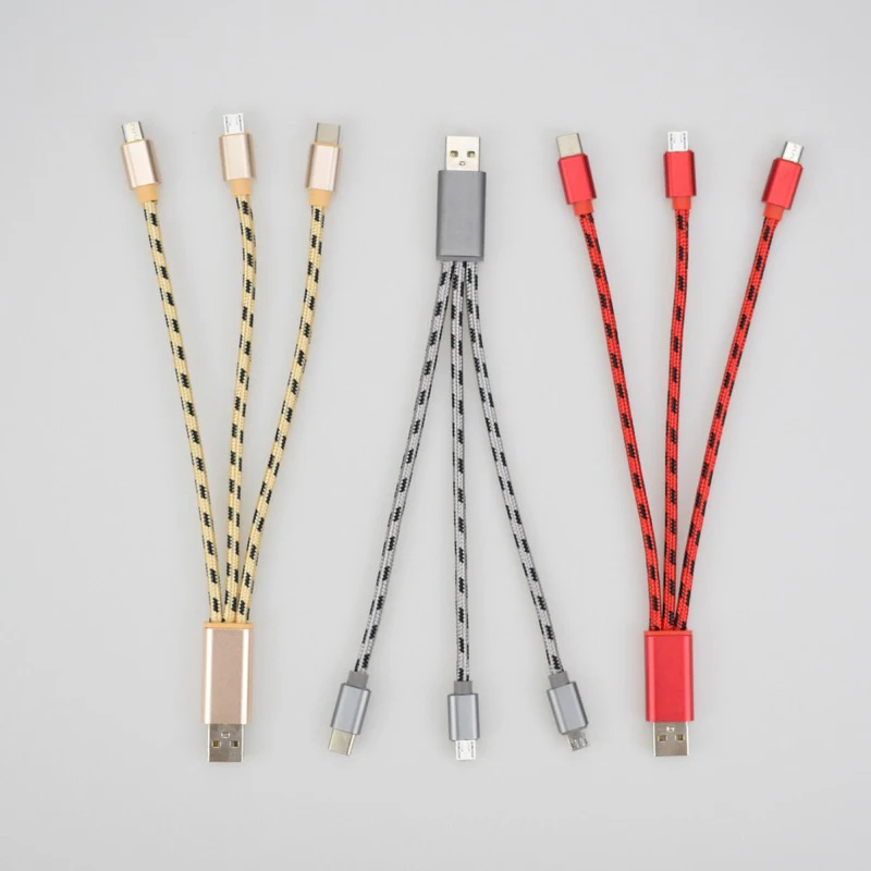 USB кабель для iPhone XS X 8 зарядное устройство 3 в 1 Micro передачи данных Android TypeC