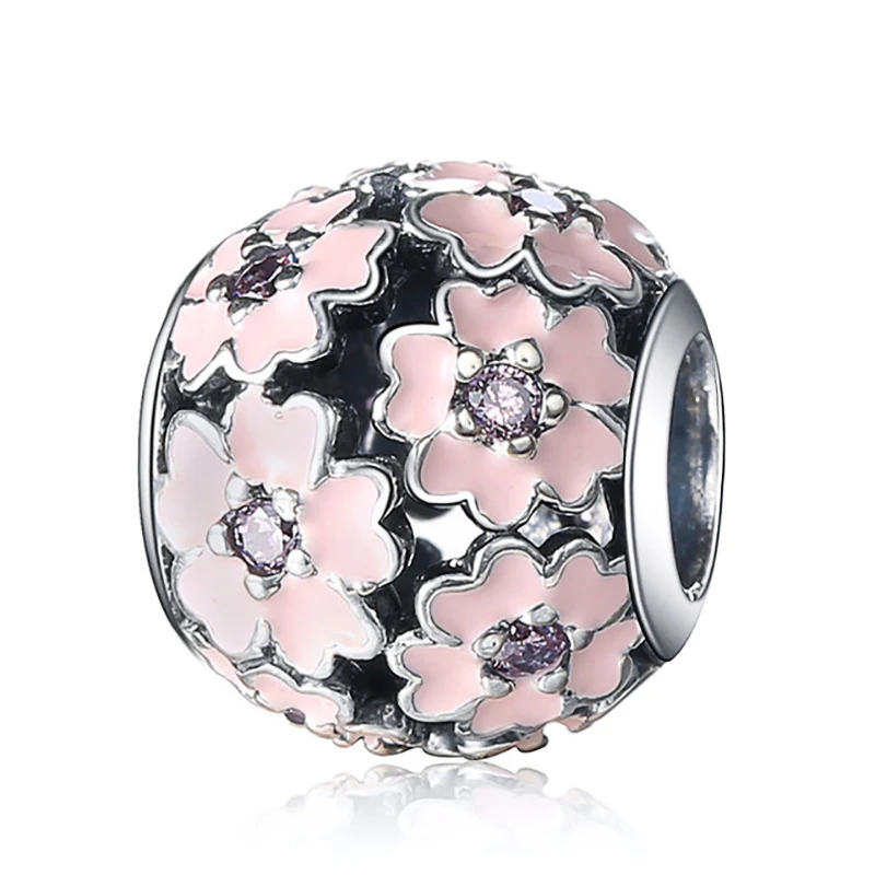 

Women Pendant 925 Silver Flower Sewing Charms Fit Original Charm Bracelets Bead For Earrings Sterling Bangle Jewelry Making DIY