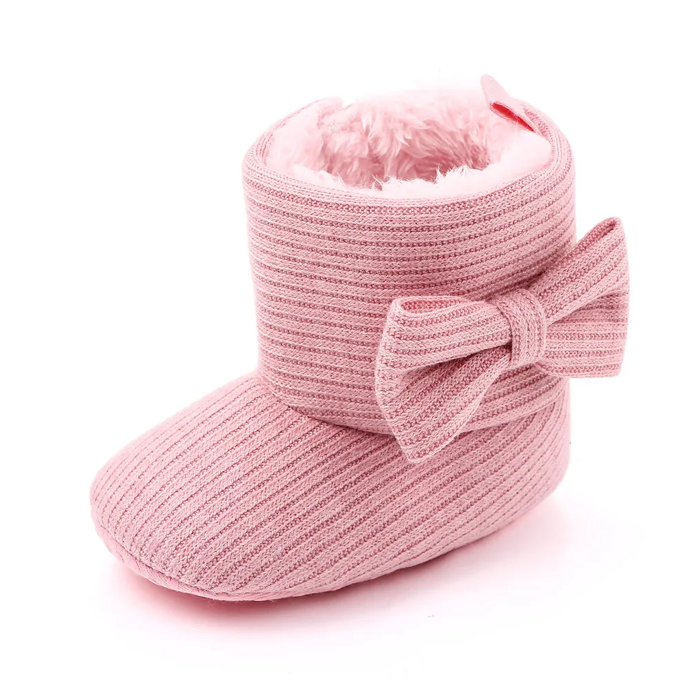 

Brand Infant Booties Toddler Baby Girls Shoes Soft Sole Booty Winter Warm Snow Boots Bows Shoes Newborn Footwear for 1 Year Old
