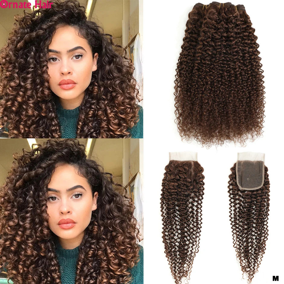 Пре-Цветной индийские волосы волнистые пряди с закрытием Non-Remy человеческие