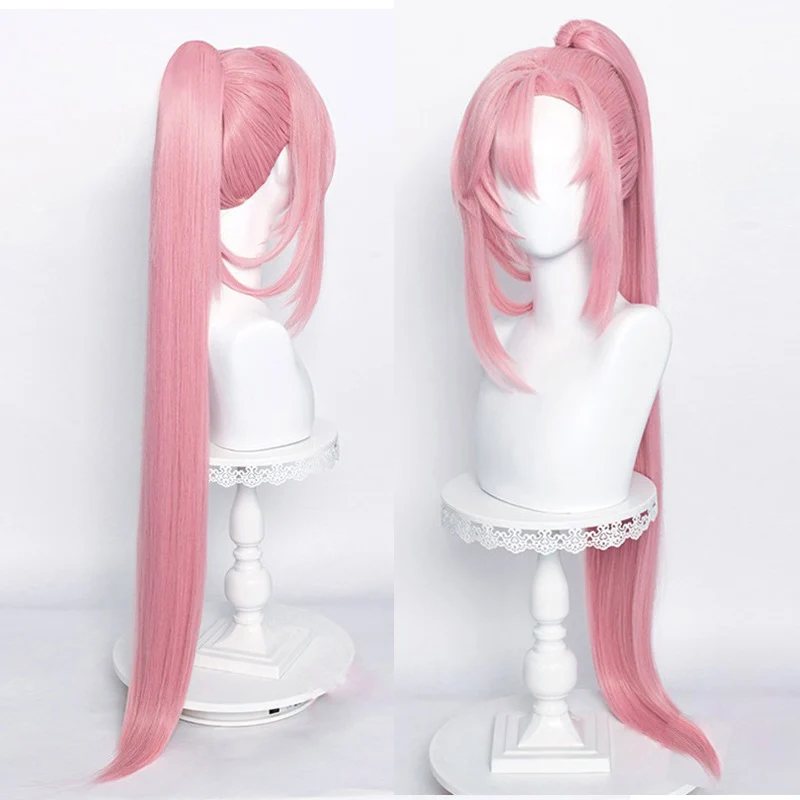 

Anime SK∞ Cherry blossom Cosplay Wig Pink Long Straight Ponytail Heat Resistant Hair SK8 the Infinity SK Eight Wigs + Wig Cap