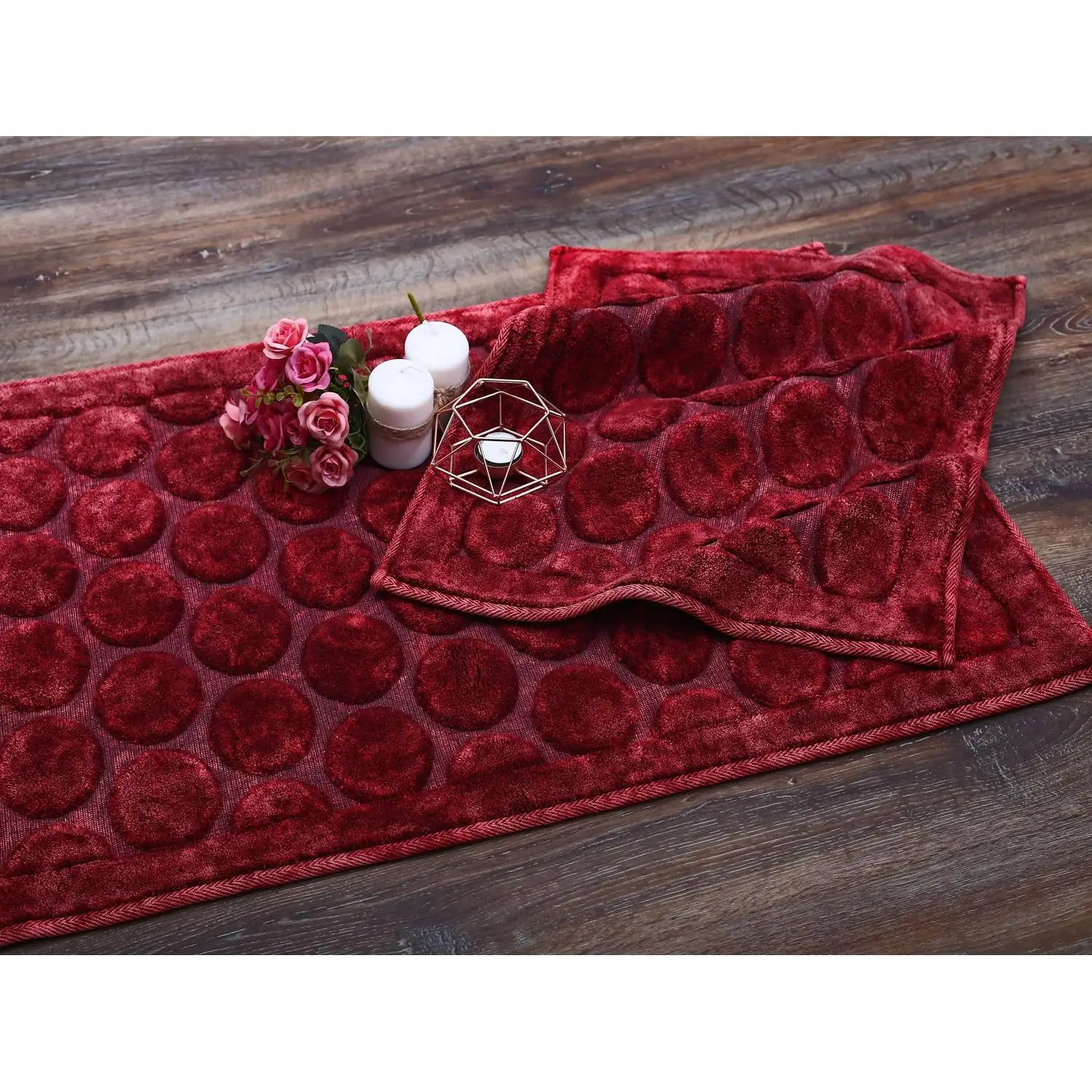 

Plastic Cotton Bath Mat Set 2 Li Red