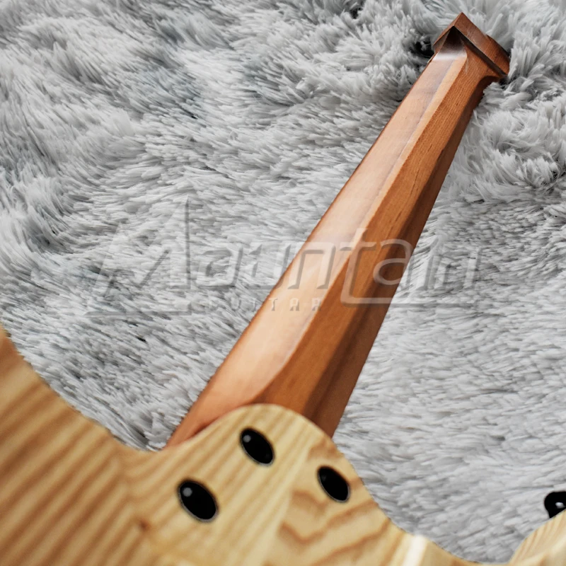 Горная безголовая гитара fanned fret 25,5-25 'пепельный корпус Пламя клен Топ жареный кленовый гриф fret