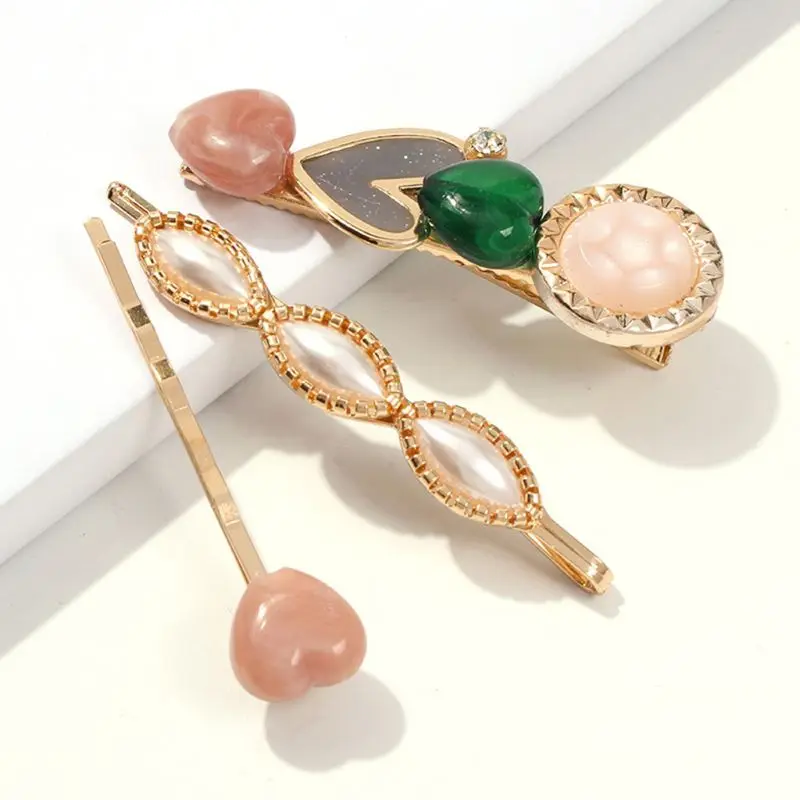 3 шт./компл. для женщин Свежий Стиль Сплав Шпилька волос конфетный Цвет смолы