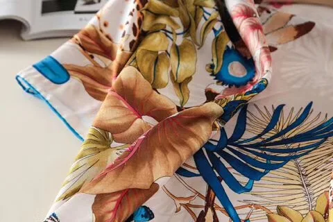 Платок женский из 2019 шелка квадратный с леопардовым принтом 90 х90 см |