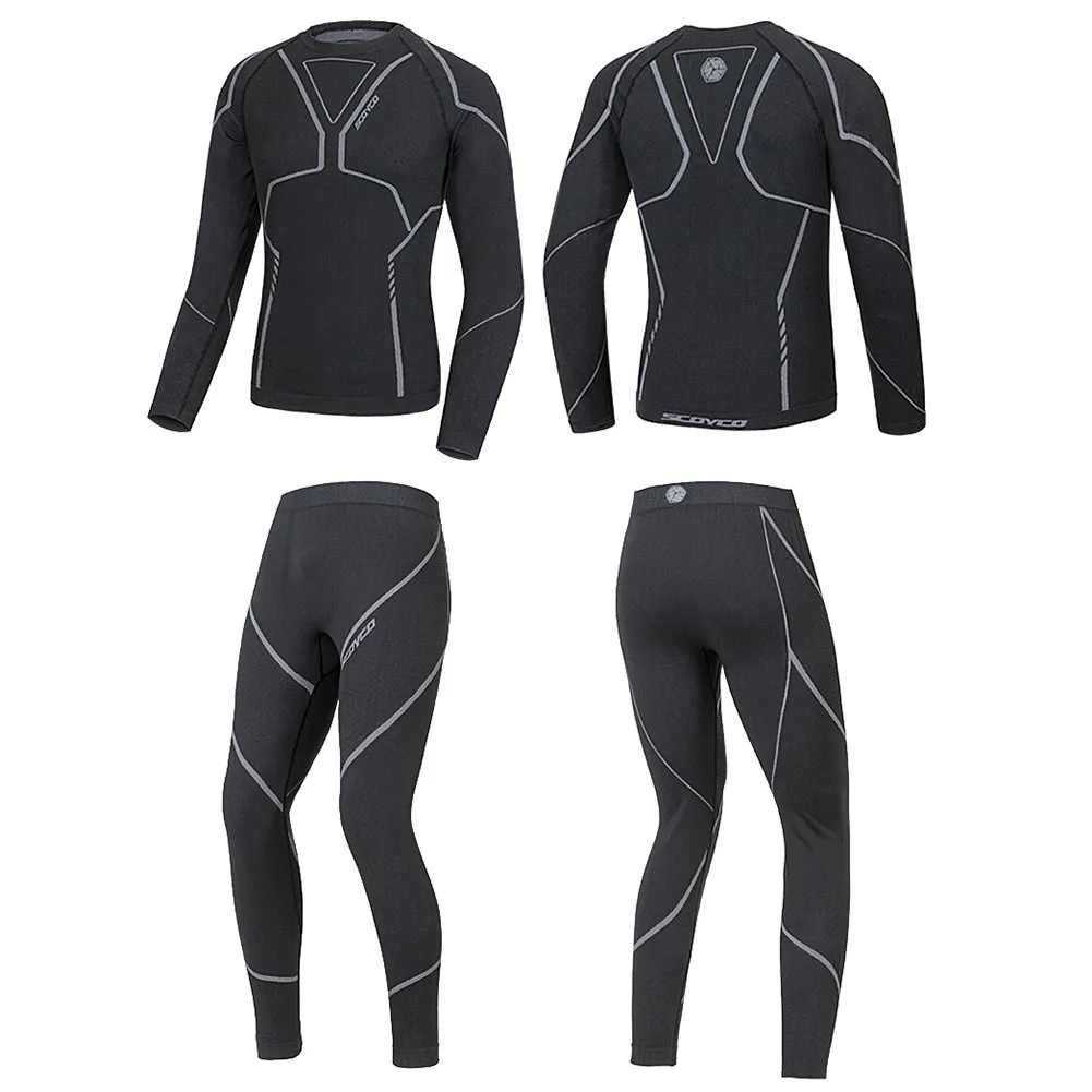 Комплект термобелья SCOYCO для мотоцикла мужские облегающие длинные топы и штаны