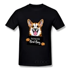 Хлопковые футболки CLOOCL с собакой корги, модная брендовая Летняя Повседневная футболка в стиле Харадзюку, черные хлопковые футболки с круглым вырезом, Прямая поставка