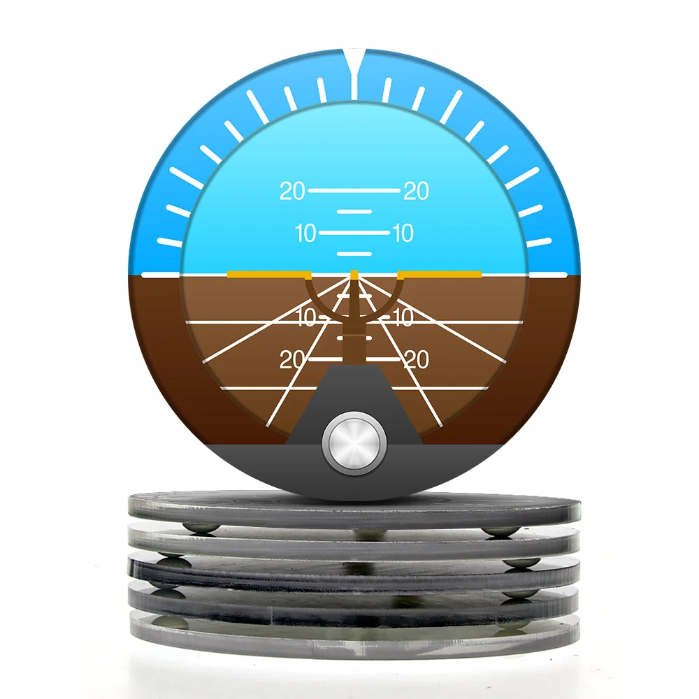 set of 6 aircraft instrument coasters modern flight instruments cocktail coaster set navigator home bar decor aviator pilot gift free global shipping
