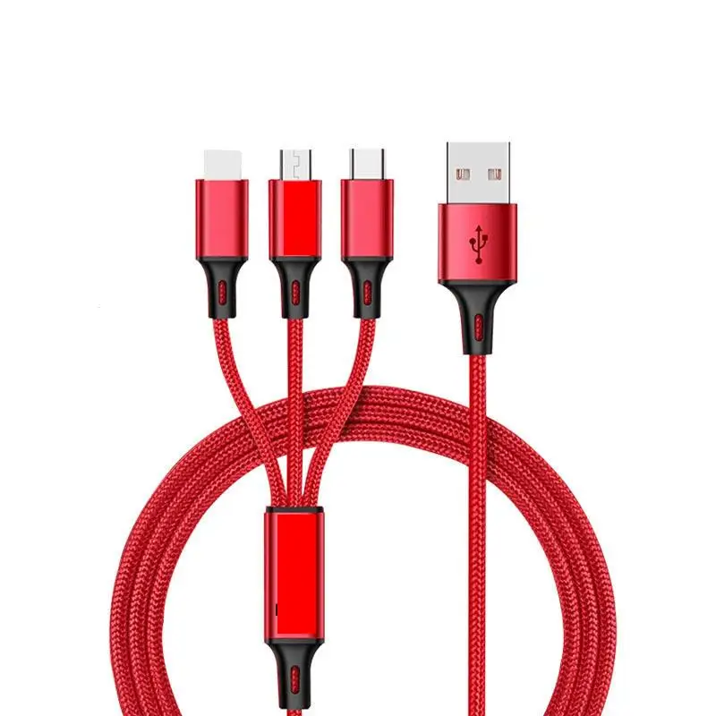 

Charge Cable Data Line Applicable for iphone android Type-C Fast Charging Three-in-One Data Cable Charging