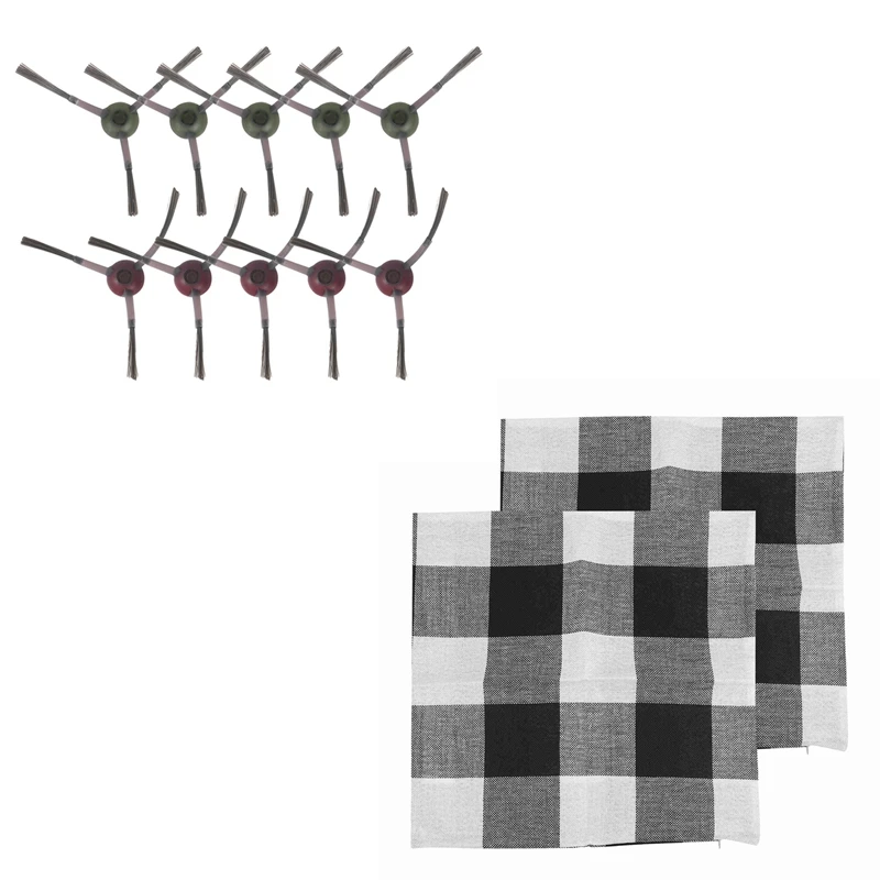 Квадратная наволочка из хлопка и льна в стиле ретро 2 шт. черно-белая с 10 боковыми