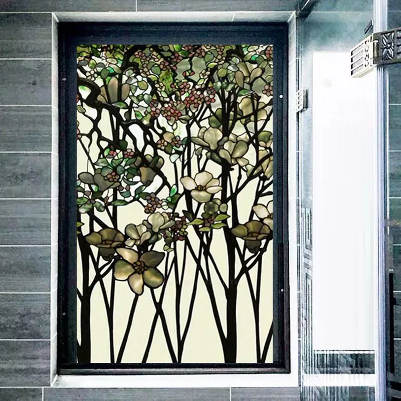 Церковная цветная матовая оконная пленка декоративная витражная наклейка