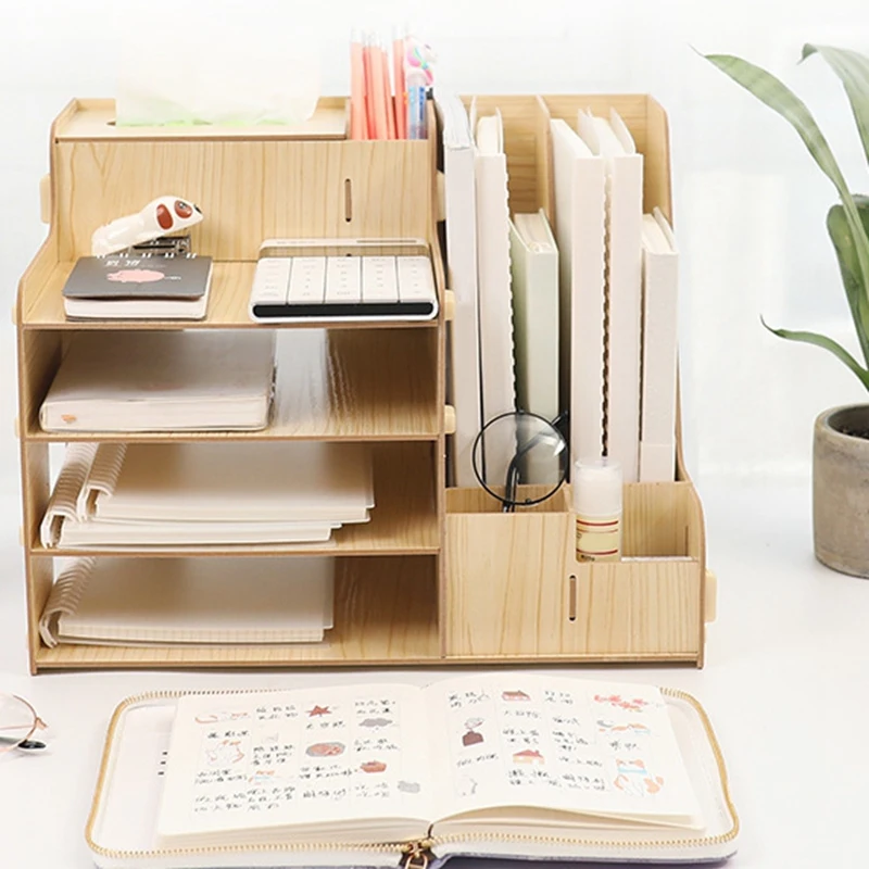 

Desk Storage Box Set and Accessories DIY Pen Holder Box Suitable Desktop Stationery Home Office Supplies Storage Rack