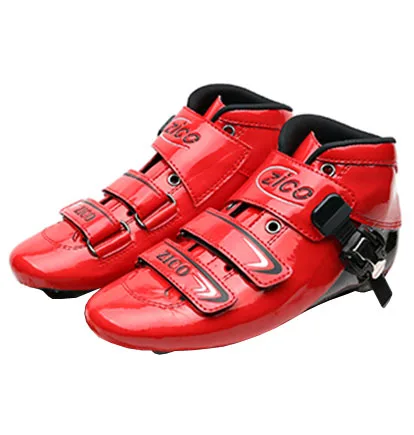 Red Bright JK ZICO скоростные роликовые коньки из углеродного волокна профессиональные 4 колеса гоночные коньки для детей и взрослых Patins роликовые коньки SH48 - Цвет: Red Bright