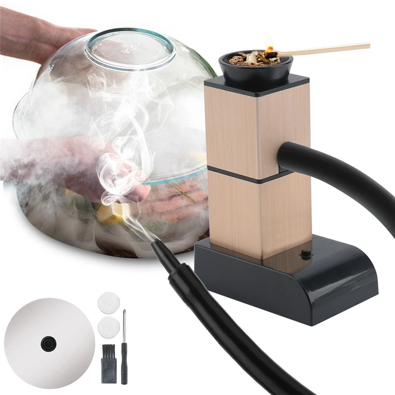 

1 Set Food Smoking Gun Smoker Generator Portable Molecular Cuisine Meat Burn Smokehouse Cooking for BBQ Grill Smoker Barware