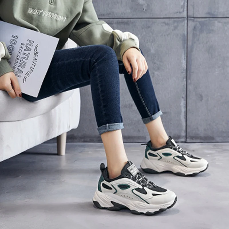 

KemeKiss New Women Fashion Shoes Round Toe Thick Bottom Cross Strap Mixed Color Casual Daily Shoes Ladies Footwear Size 35-40