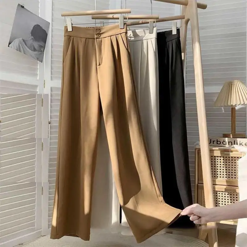 

Spring Maxi Pants for Women Korean Fashion 2012 Long Loose Trousers Elegant Office Clothes Female Vintage Slacks Black Pants