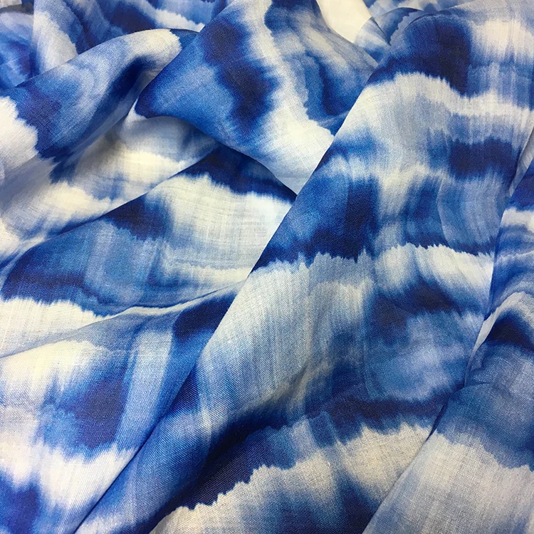 Галстук краска стиль батик принт ткань льняная хлопковая летняя рубашка платье