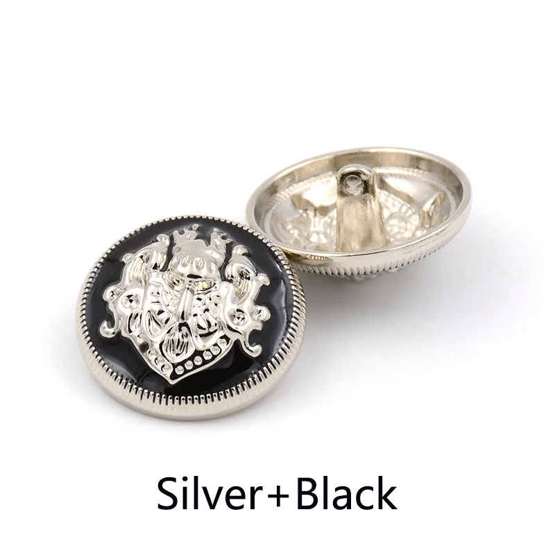 silverblack 10/20 штук Модные металлические пуговицы Винтаж золото декоративной пуговицей для пальто куртка DIY Botones для шитья одежды аксессуары D4-7 - Цвет: silverblack