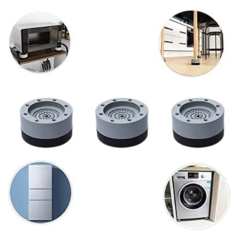 

8 Pcs Shock and Noise Cancelling Washing Machine Support, Washing Machine Anti Slip Feet Pads, Anti-Vibration