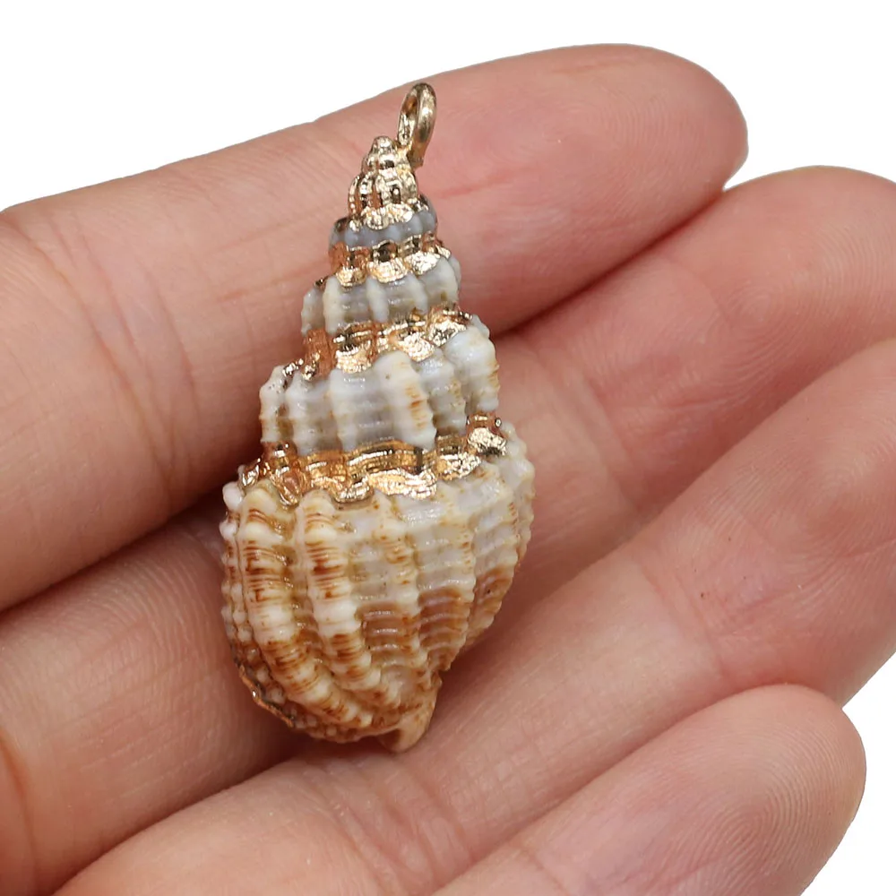 

6 Pieces New Natural Shell Pendants 6 Styles Shell Charms for DIY Jewelry Making Necklace Bracelets Size 25x40-30x45mm