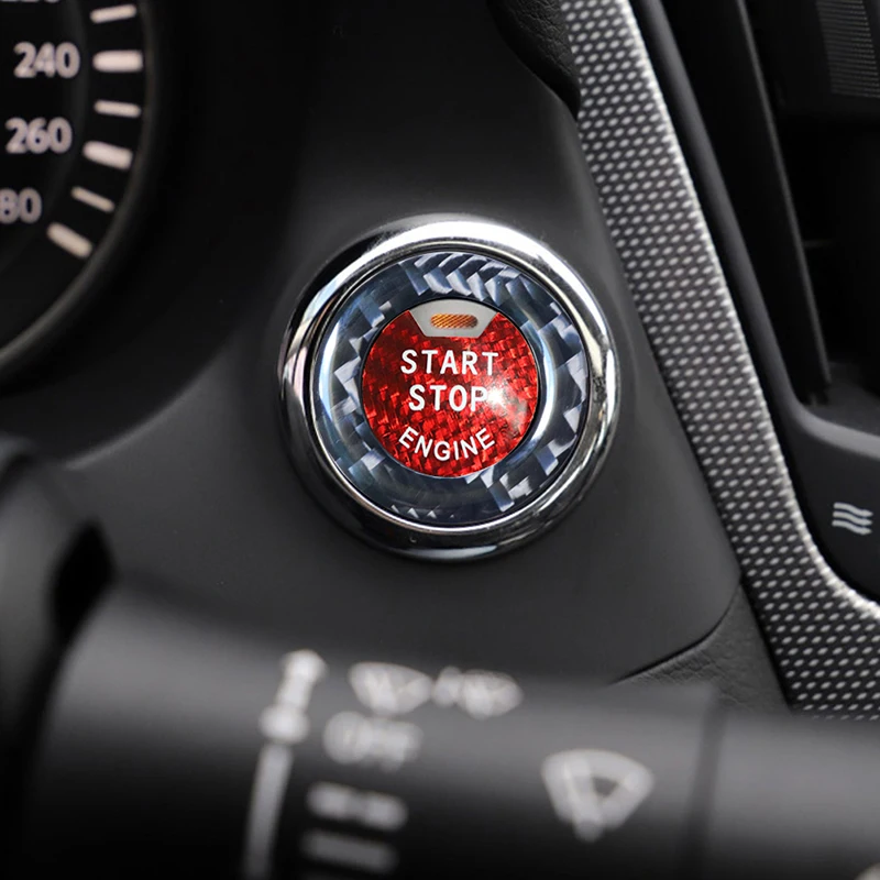 Автомобильный Стайлинг красная крышка кнопки старта и остановки двигателя из