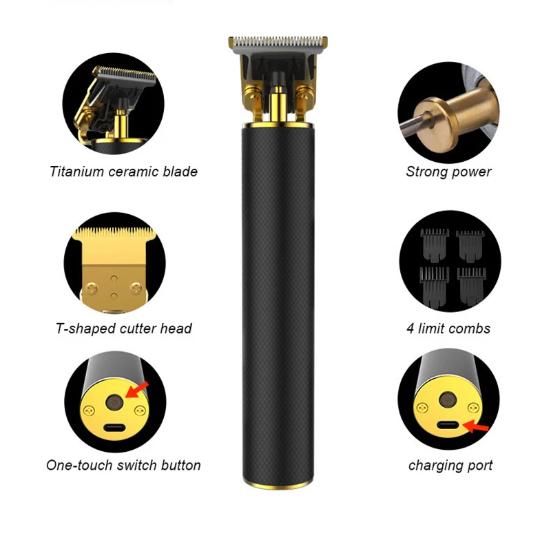 VGR упругая машинка для стрижки волос Электрический триммер Беспроводная Бритва