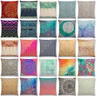 Мягкие короткие волосы красочные цветы великолепные рисунки Геометрия Мандала коралловый Пейсли узор наволочка для дивана Подушка Чехол 45x45 см