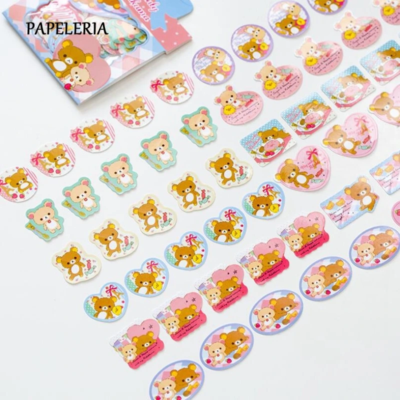 60 шт./упак. rilakkuma Стикеры планировщик блокнот ручной работы Декор дневник этикетка журнал Стикеры s с принтом милых животных стикер школьные принадлежности