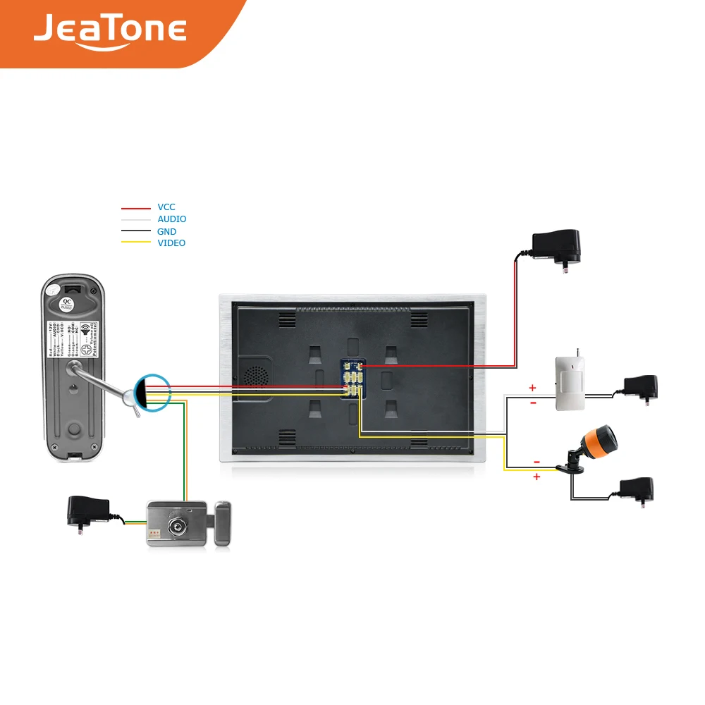 JeaTone Home домофон для наблюдения система 4 шт. 10 дюймовый ЖК монитор
