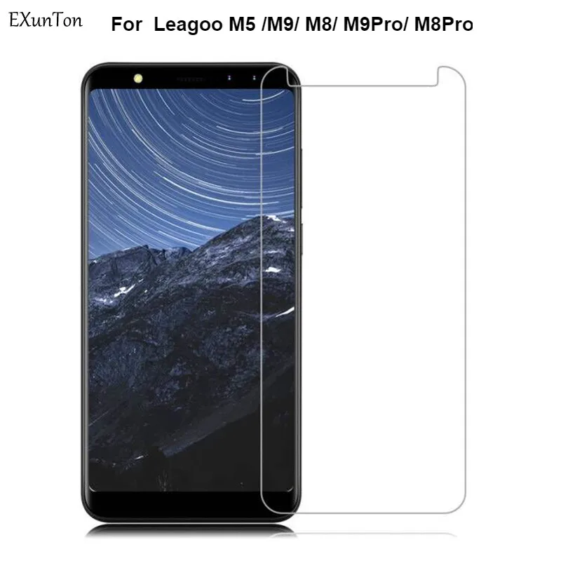 

EXUNTON 2PCS Screen Protector For Leagoo M9 M8 M5 Pro M9 Pro M8 Pro 2.5D 9H Hardness Anti Scratch Tempered Glass Protective Film