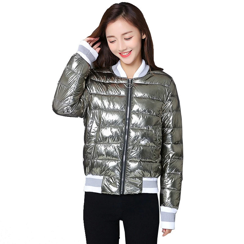 Тонкая Хлопковая женская Яркая Лента куртка бомбер 2019 Женская осенне зимняя