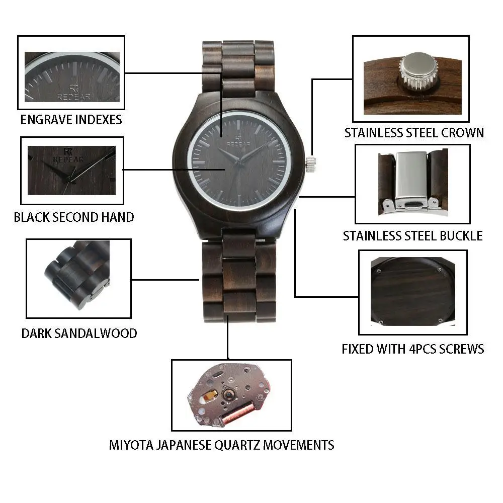 

Watches women quartz wristwatches ladies watch brand luxury bamboo clock marble Ebony fragrance Upscale wooden Men's watch 2021