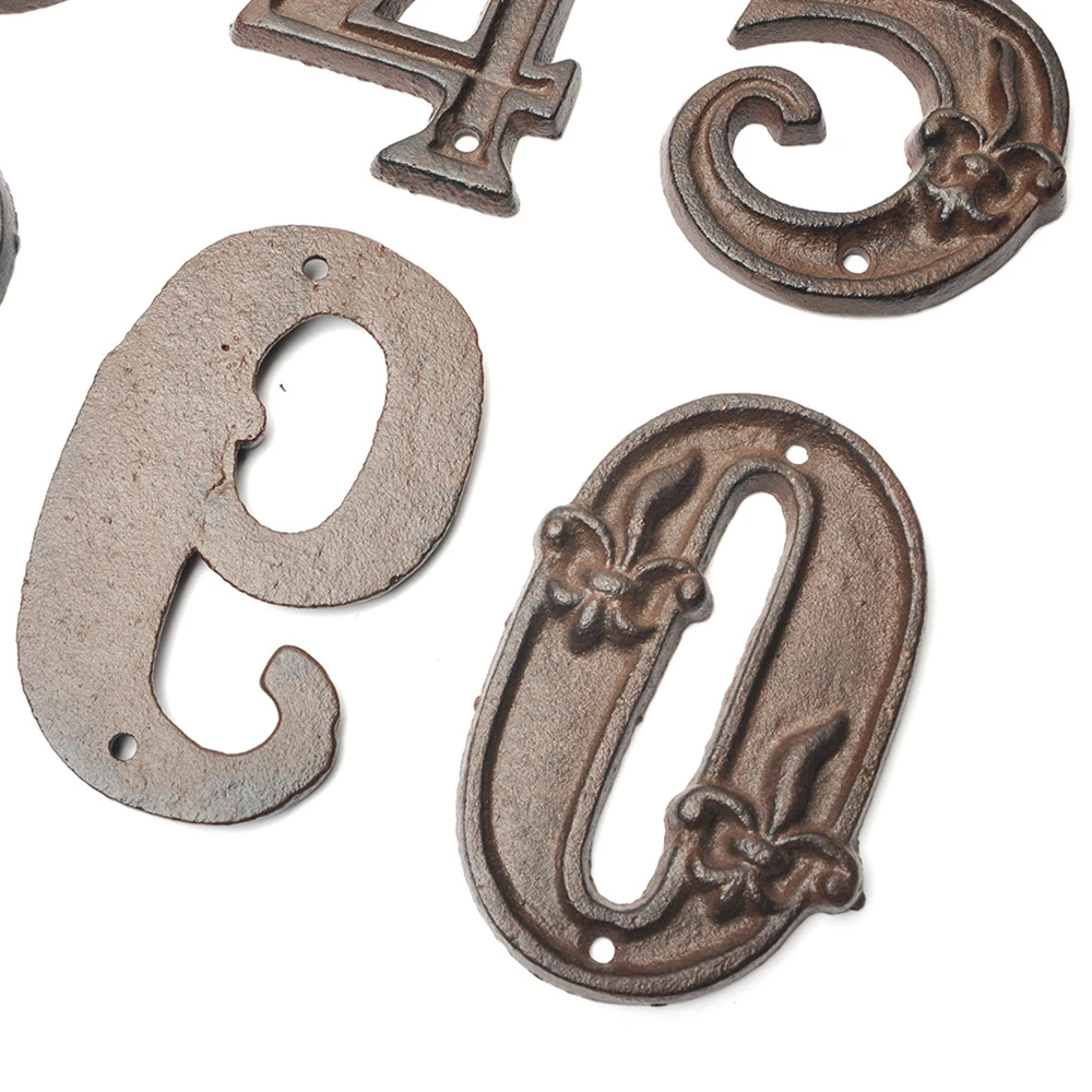 1PC Retro Metal Digital Arabic Numbers Cast Iron House Sign Door Plate DIY Cafe Wall Courtyard Decor Creative | Инструменты