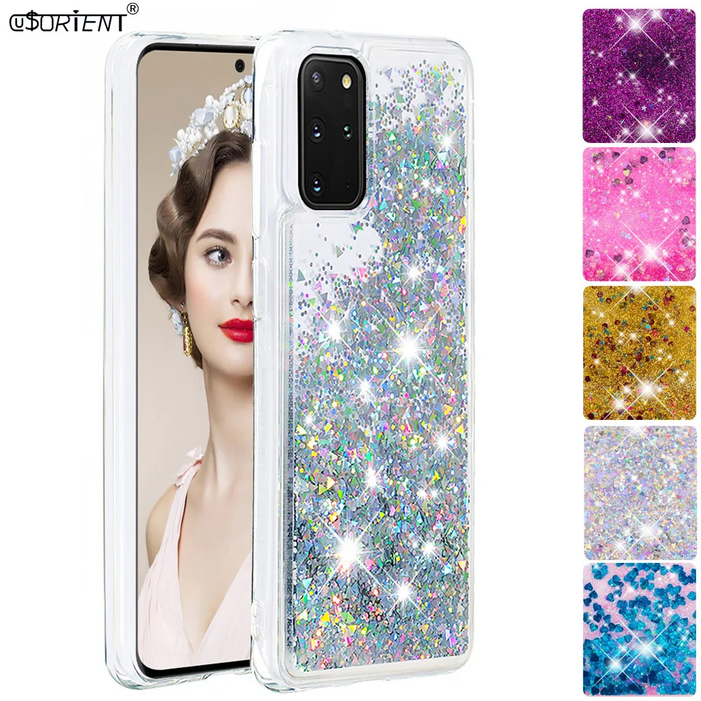 Чехол для samsung Galaxy S20 Plus с блестками и жидкостью + SM G985F/DS милый мягкий силиконовый