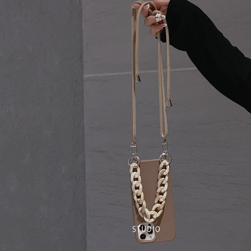 

Crossbody Necklace Lanyard amber Chain phone case For iphone 12 12Pro Max 11 11Pro X XR XS Max SE 7 8Plus soft silicone case