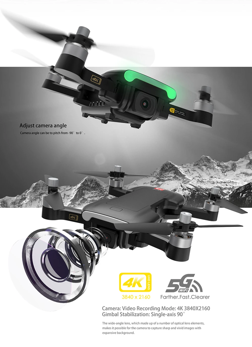 Профессиональный Дрон Bugs 7 gps Квадрокоптер с 4K ESC HD Gimbal камера умный бесщеточный