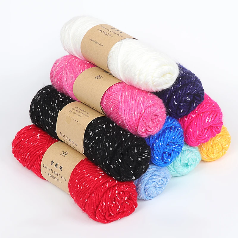 

100g Snowflake Velvet Scarf Thread Hand Woven DIY Material Crochet Coarse Wool Sweater Baby Thread Lover Cotton