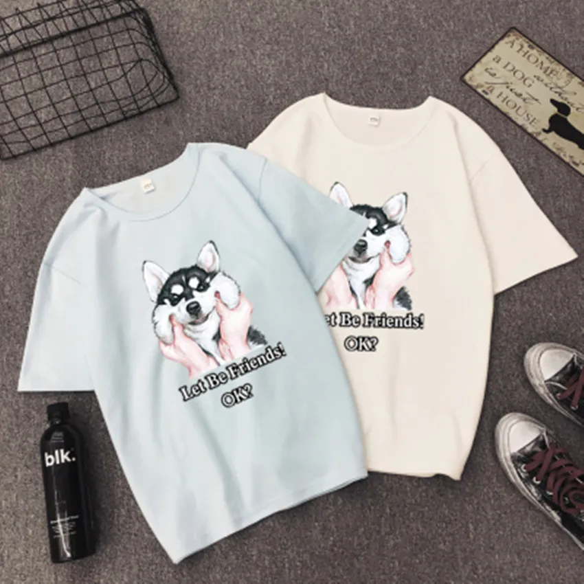 Футболка с короткими рукавами для пар летняя новая футболка мужчин и женщин