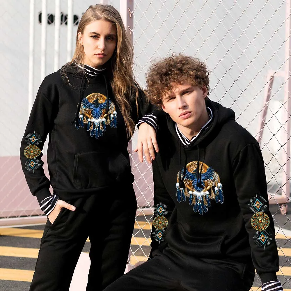 

Men Women Couple Hoodies Sweatshirt Pure Cotton Sports Sweatshirt Tracksuit 2021 Spring Autumn Ethnic Dress Jumper Fake Two