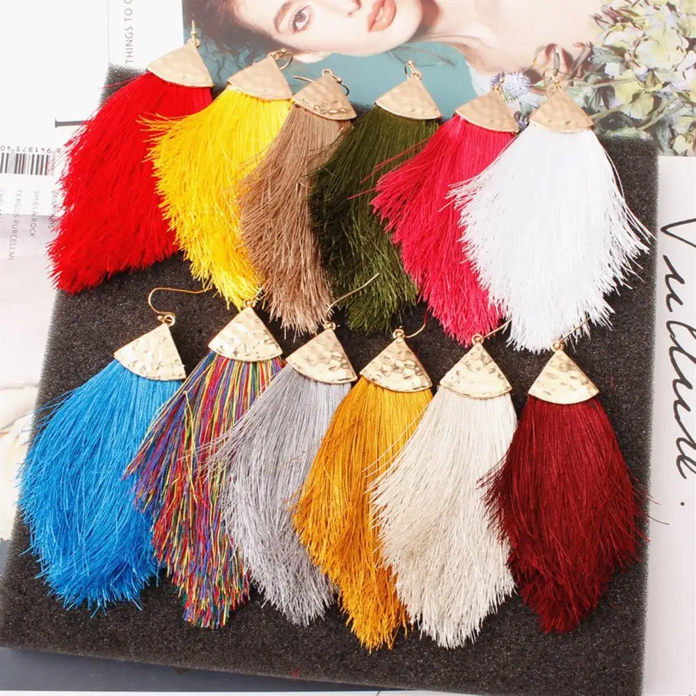 Новые ювелирные изделия 12 цветов серьги с неровной огранкой висячие бахромой