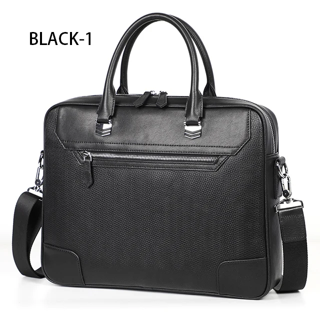 black 1 LUENSRO мужской портфель из натуральной кожи на плечо, сумка для ноутбука, Офисная сумка для мужчин, портфель s, коровья кожа, большая сумка для деловых людей - Цвет: black 1
