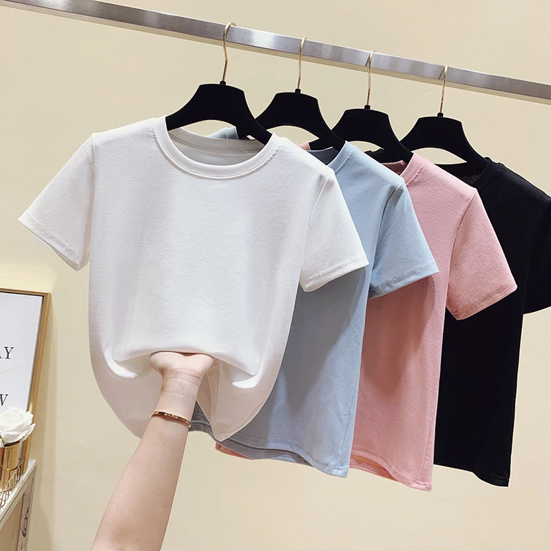 

Женская футболка с коротким рукавом и круглым вырезом, из чистого хлопка