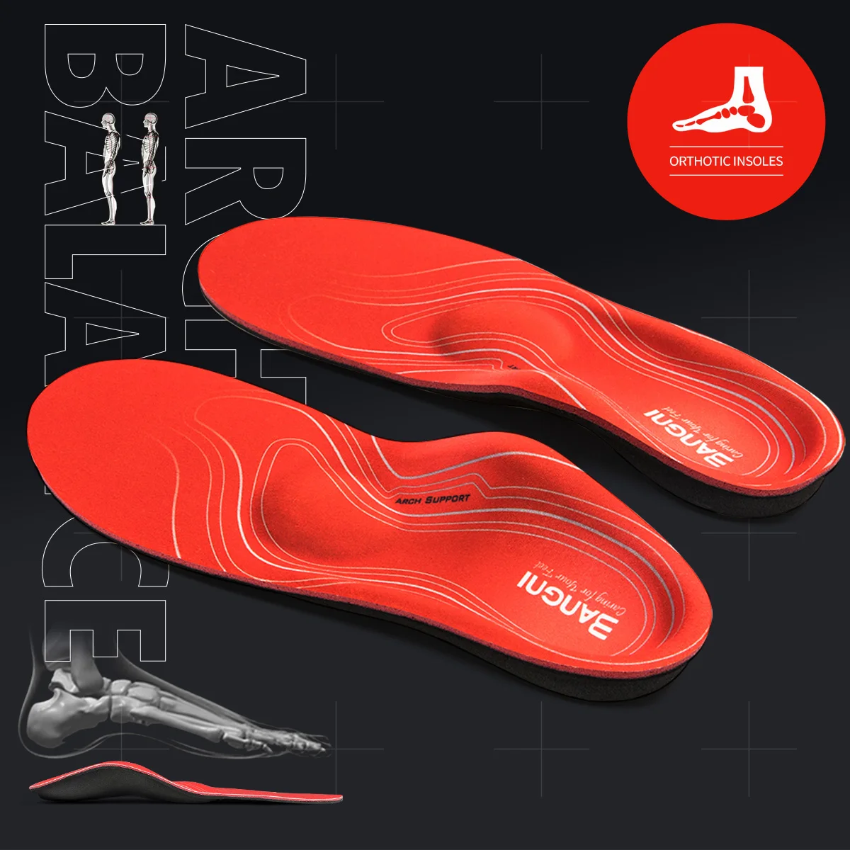 FootMaster Orthopedic Insoles for Sneakers Shoes Inner Sole Arch Support Flat Feet Inserts Pad Women Men Plantar fasciitis Insol