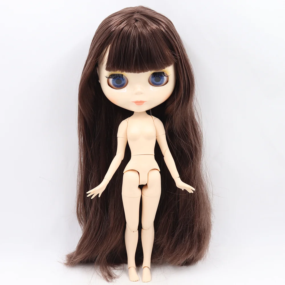 nude doll ICY Blyth Кукла № 1 глянцевое лицо белая кожа сустава тела 1/6 BJD Специальная цена 1/4 BJD, Pullip, Jerryberry, Licca игрушка подарок - Цвет: nude doll